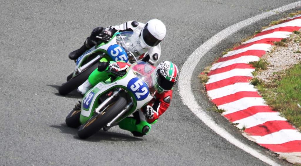 Claudio Cipriani e Guy Bertin com suas Kawasaki KR 350.  (ICGP Brasil)  