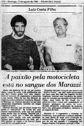 Nota publicada pelo amigo Luiz Costa Filho. Foto Acervo Marazzi / Folha / Motostory
