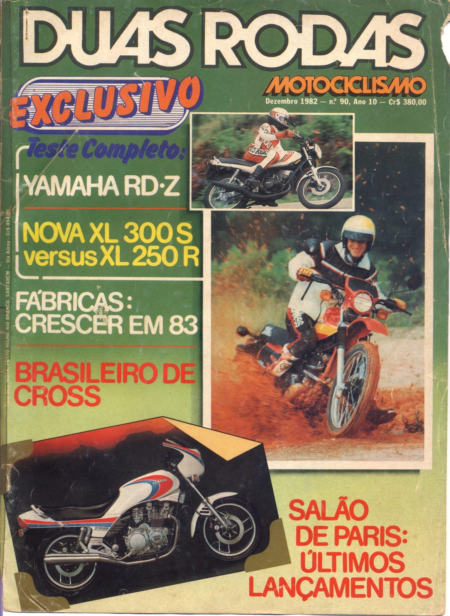 Carlãozinho é capa da edição de dezembro de 1982 da revista Duas Rodas com a Honda XL 300 Projeto H, a mesma em que publicaram a reportagem a respeito do dr. Carlão, dentista e “treieiro.”