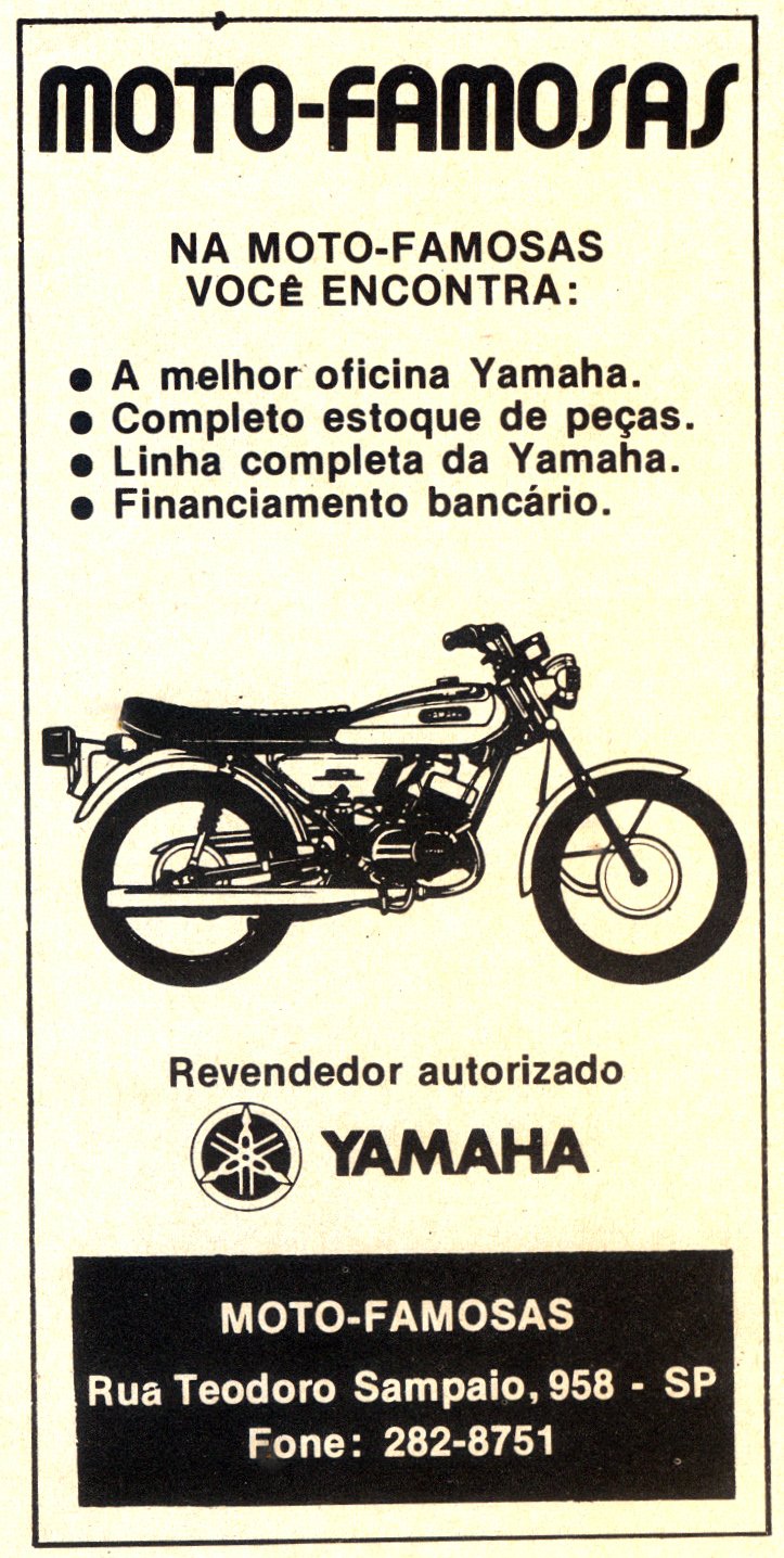 Moto Famosas Yamaha - Teodoro Sampaio, 958