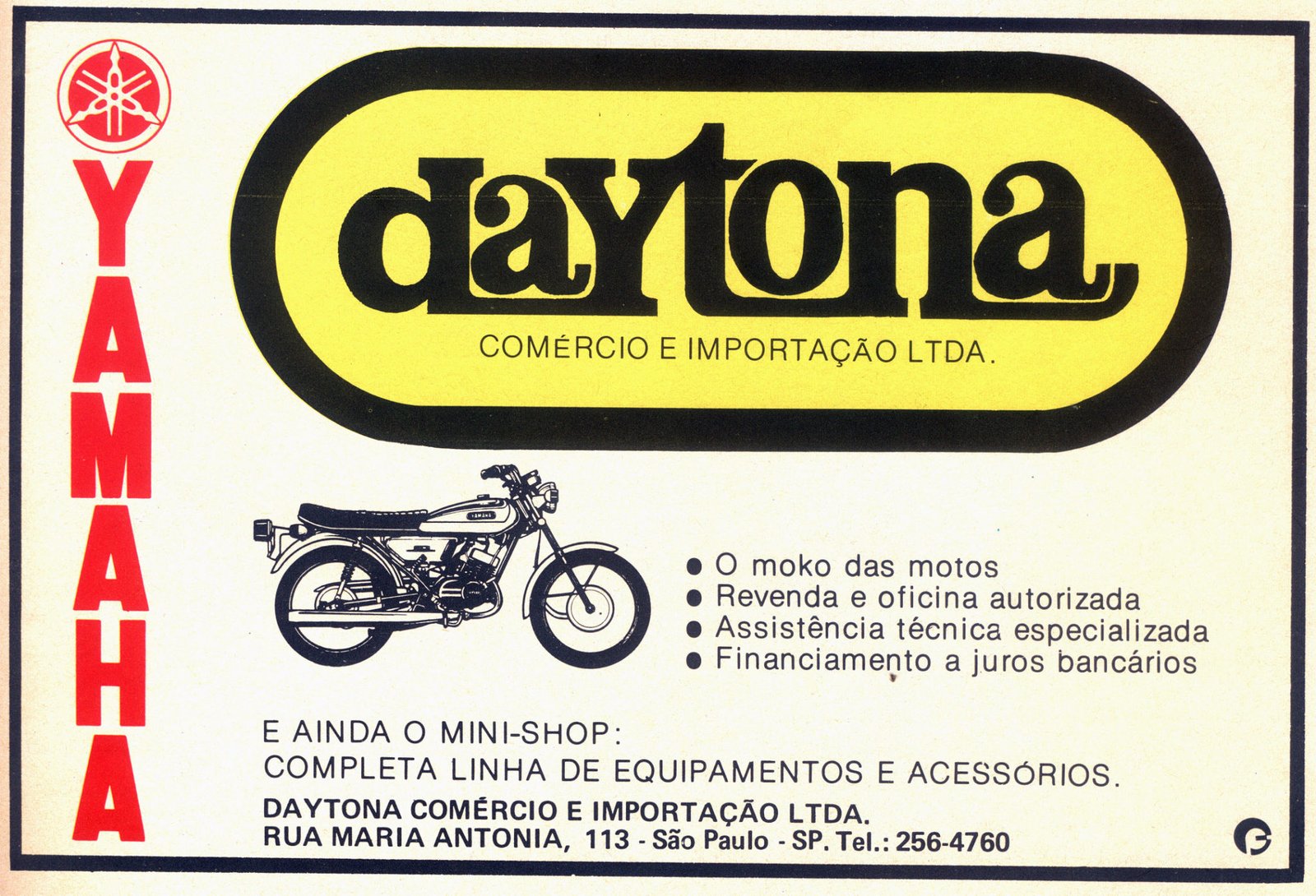 Yamaha Daytona, comércio e importação - R. Maria Antonia, 113, in 1974