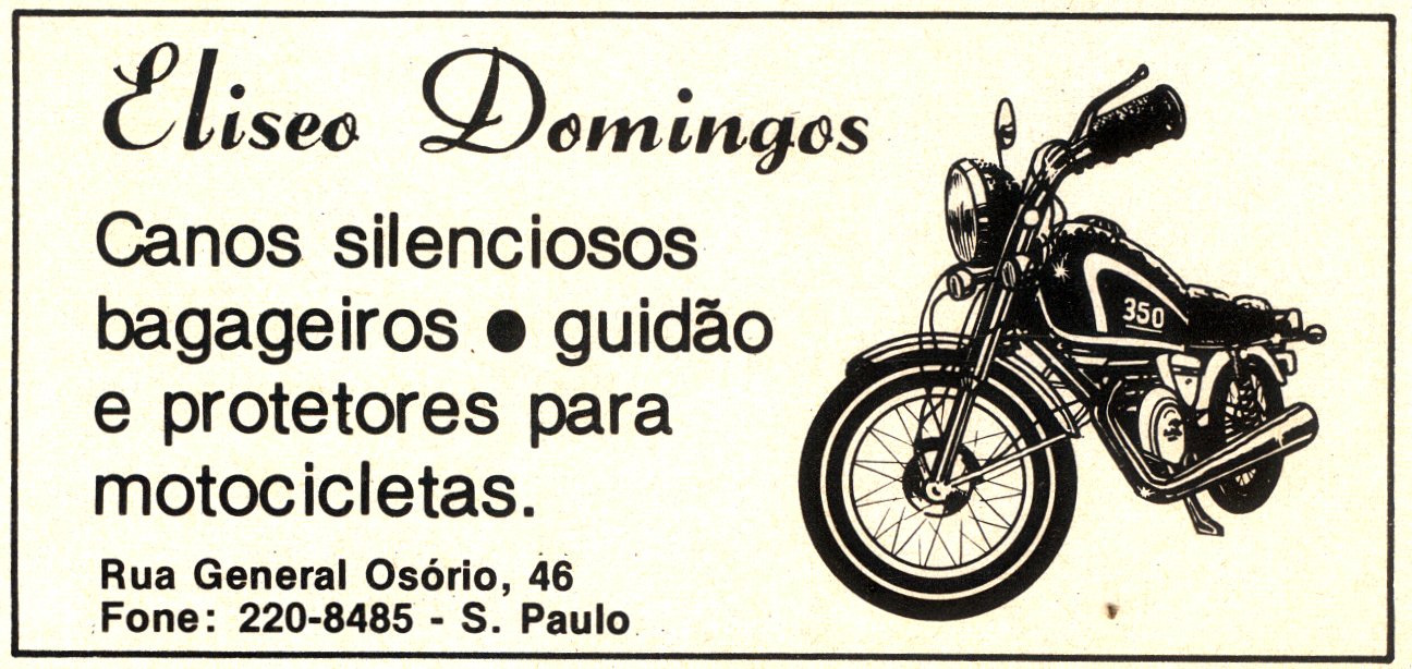 Eliseo Domingos fabricava escapamento em 1974 – lá na General Osório