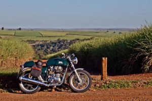 A Royal Enfield usada por Wel Calandria para a viagem até Barra Bonita para cobrir o Pé na Tábua – Foto Wel Calandria / Classsic Riders Brasil