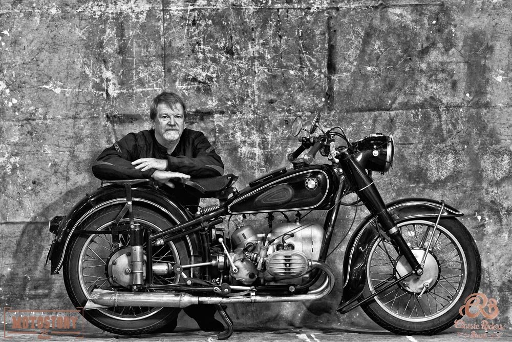 Eduardo Ralish e a alemã BMW R51 / 3, 500cc de 1951 - Foto Wel Calandria / Classic Riders Brasil / Motostory