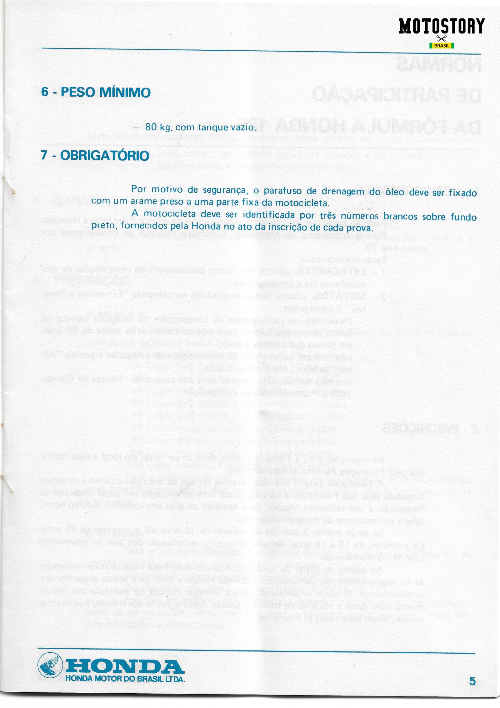Regulamento FH 1978 - Pag. 5 - Acervo Motostory