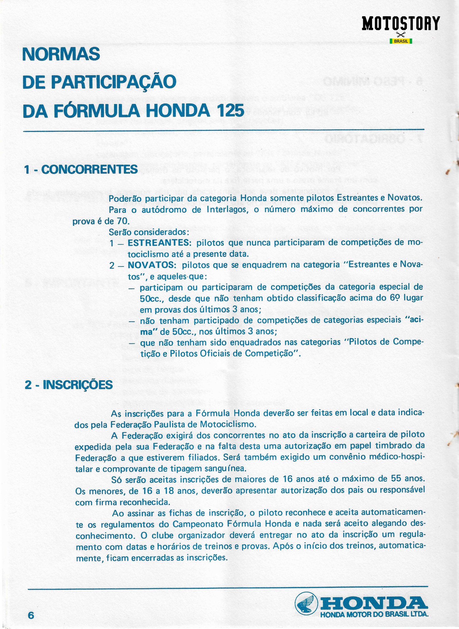 Regulamento FH 1978 - Pag. 6 - Acervo Motostory