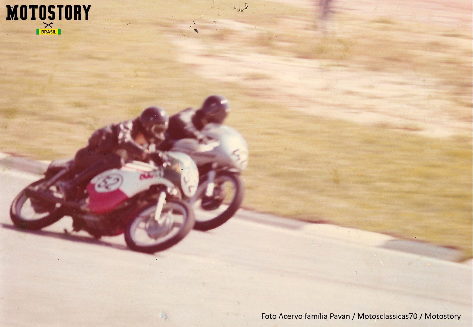No começo da carreira de Jacaré a ousadia já era evidente, assim como o caminho para se transformar em mito. Foto Família Pavan / Motosclassicas70 / Motostory