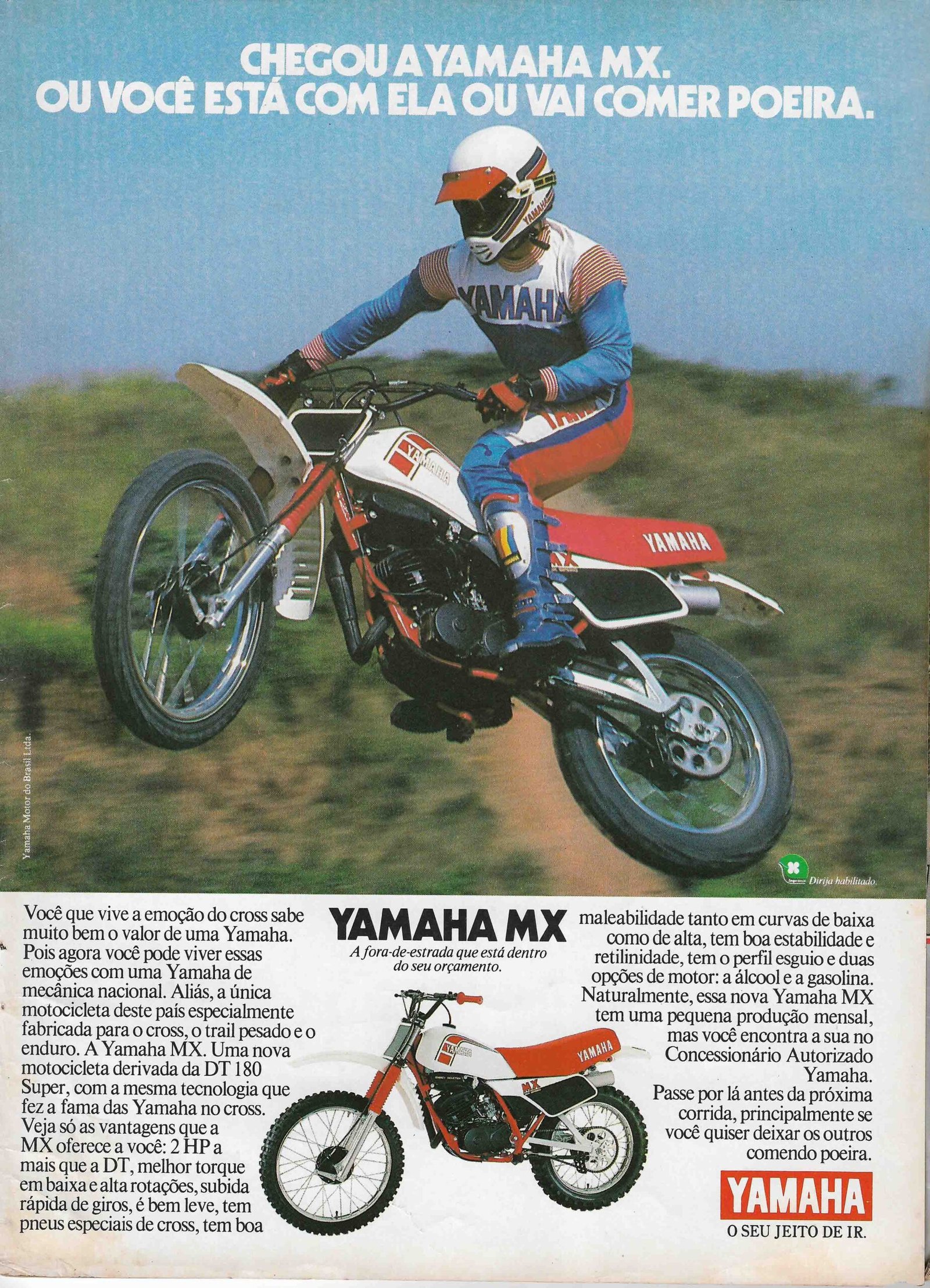 Anúncio Yamaha MX 180 em 1983