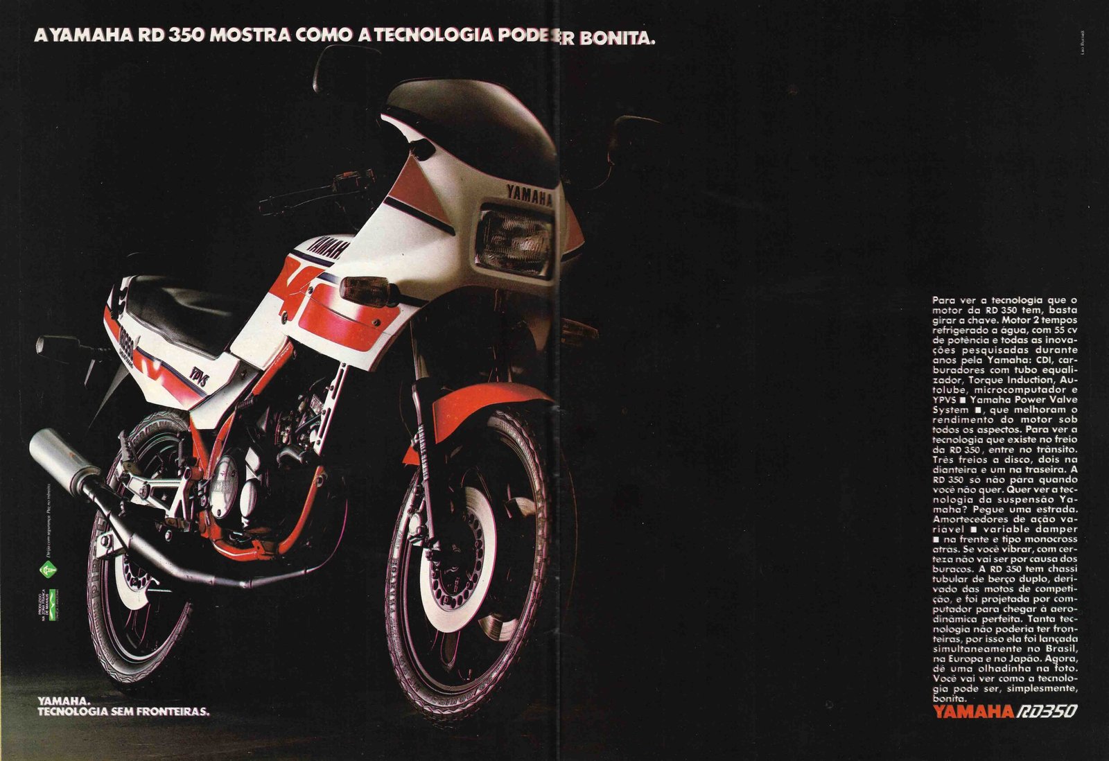 Anúncio Yamaha RD 350 na década de 80