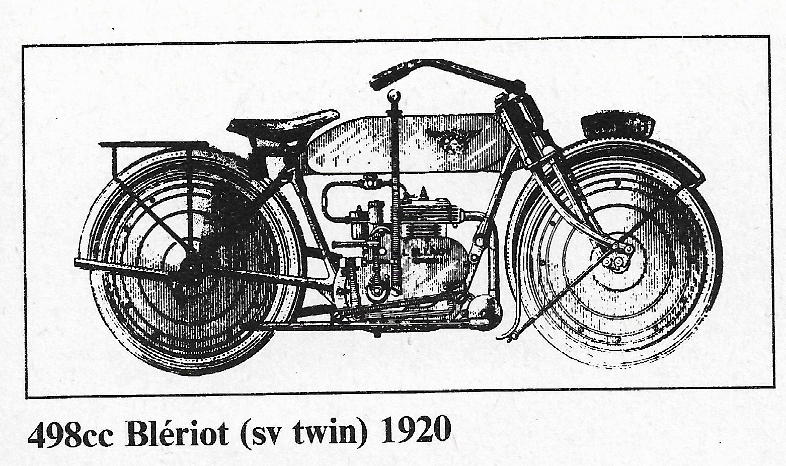 A Bleriot de 1920, moto utilizada por Oscar Silva e Alfredo Capato em prova disputada em São Paulo naquela década. Imagem extraída de The Illustrated Encyclopedia of Motorcycles by Erwin Tragatsch